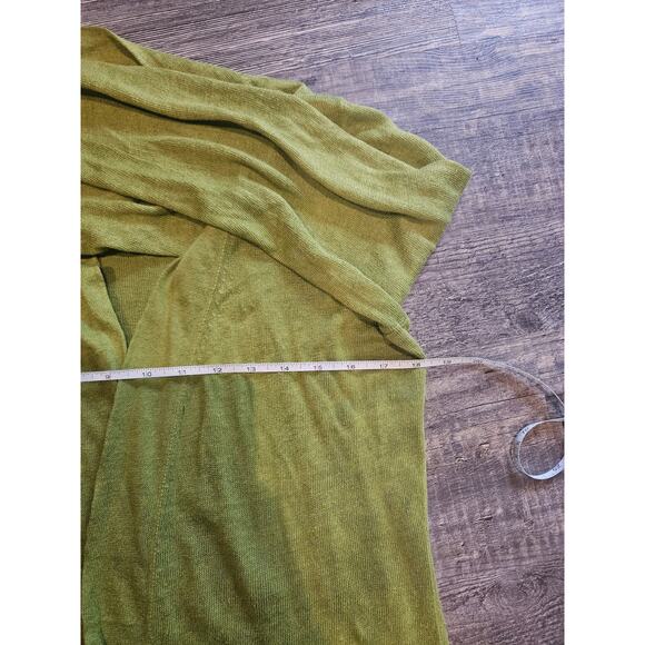 Lafayette 148 open front drapy cardigan green linen medium - Picture 4 of 6